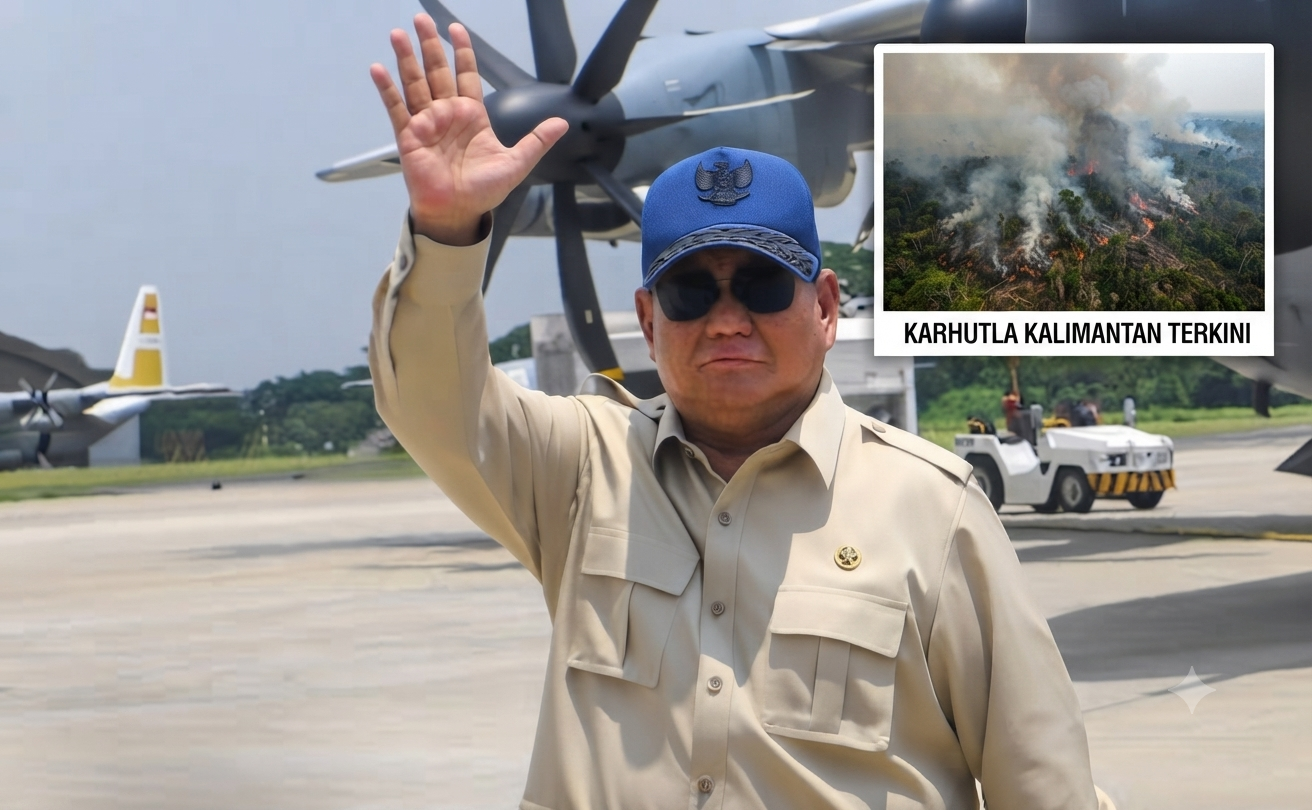 Prabowo Terbang ke Kalbar untuk Penanganan Karhutla